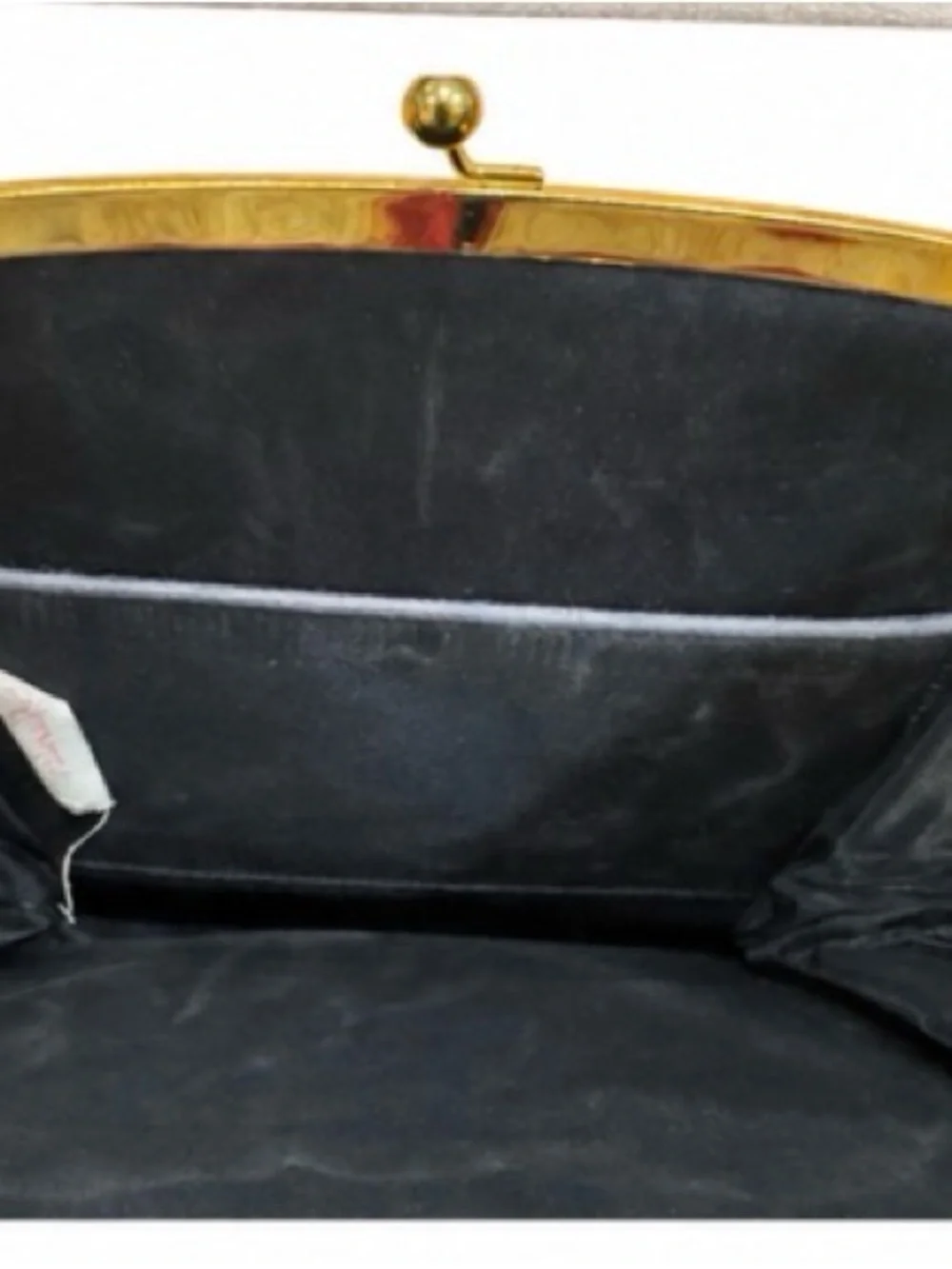 Vintage Jolles Red Floral Appliqué Clutch with Gold Chain Handle